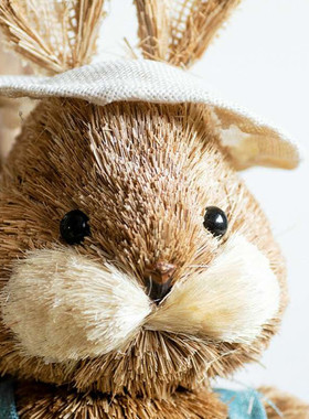 手工兔编草子大号森系角儿园植物幼装饰家居装饰店铺布置可爱摆件