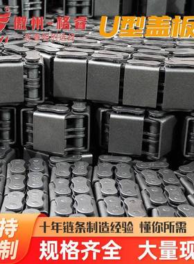 现货供应U型盖板链条橡胶链条工装板顶升平移机移载机使用