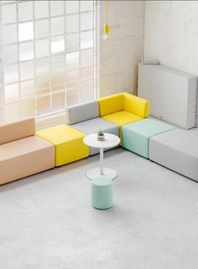 办公室培训机构接待服装前台洽谈会客创意转角等候休息区沙发组合