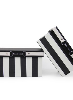 样板间衣帽间衣柜书架装饰架皮箱装饰收纳盒储物箱家居收纳整理箱