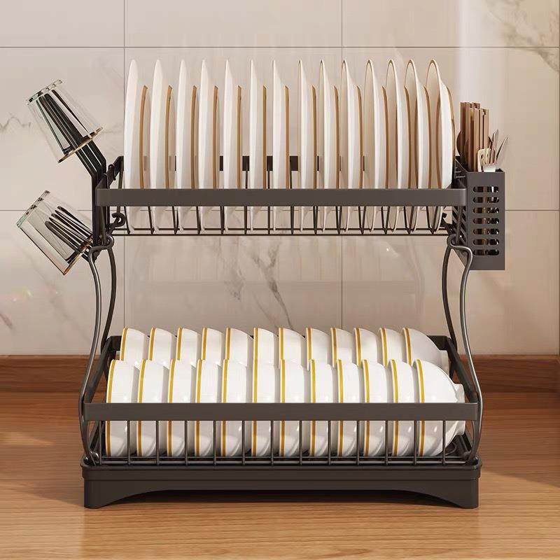 不锈钢厨房置物架双层碗筷沥水架放餐具碗碟收纳盒碗碟架可折叠,淘宝优惠券,粉丝福利购,淘宝优惠卷