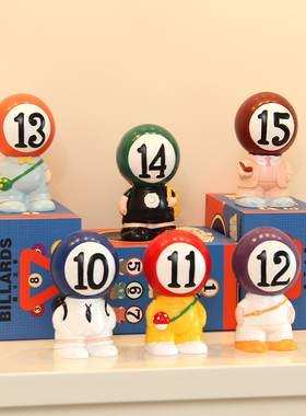 黑八台球厅俱乐部装饰品创意摆件台球小子比赛奖品七夕礼物送男友