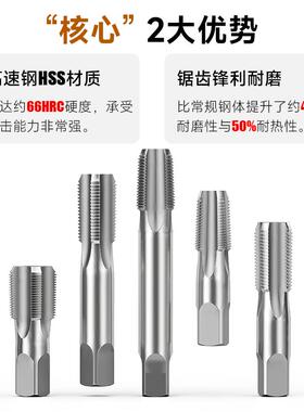 上工管螺纹丝锥ZGNPTZRCRPG丝锥圆柱管螺纹英制丝锥1/43/8