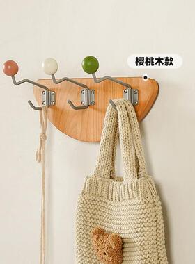 7K卧室挂衣钩实木挂衣架玄关挂钩儿童衣帽架儿童房墙上置物架