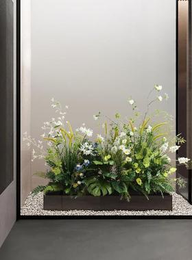 直销爆款仿真绿植造景室内布置装饰假花丛狗尾巴样板房角落景观