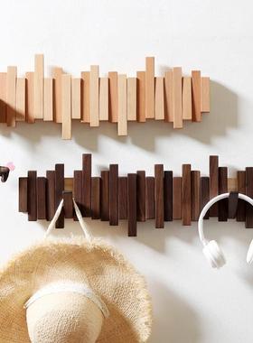 实木挂衣架钢琴键挂钩琴键墙上挂衣架玄关进门墙壁装饰架门后壁挂