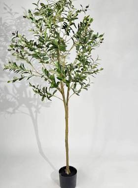 仿真绿植盆栽仿真橄榄树客厅落地假树大型植物室内装饰带盆摆件