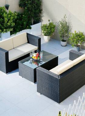 户外沙发庭院露台阳台休闲客厅组合藤艺室外藤椅花园桌椅露天