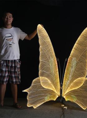 婚庆道具铁艺发光蝴蝶挂件吊顶装饰婚礼T台路引迎宾吊灯摆件