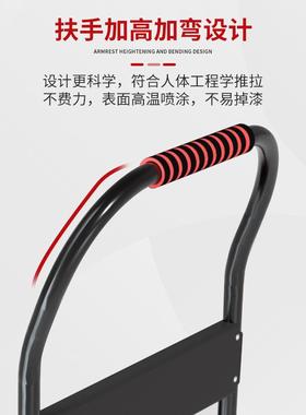 静音推车折叠平板手推车拉货车塑料搬运拉车四轮小推车工具车