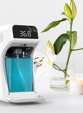 自动感应洗手检测温度F12壁挂桌面式皂液器语音感应消毒一体机