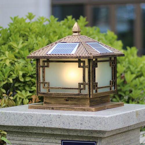 户外太阳能柱头灯别墅院子庭院防水门柱大门草坪灯装饰围墙柱子灯 - 图1