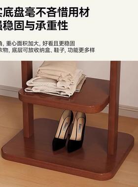 新中式实木衣架挂衣架落地卧室入户衣架衣帽架客厅家用玄关衣帽架