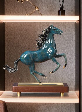 马到成功a黄铜马摆件送领导办公室客厅博古架柜子公司开业礼品