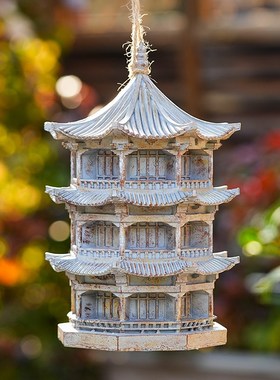 太阳能佛塔灯花园摆件装饰吊件挂E饰中式古风庭园造景送礼景观