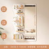 Solid wood hole panel dressing mirror integrated entrance entrance hall with mirror storage rack wall full-body mirror