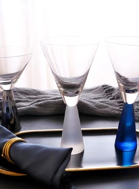 样板间创意红酒高摆件餐厅餐桌杯脚杯酒饰吧台软装柜品玻璃香槟杯