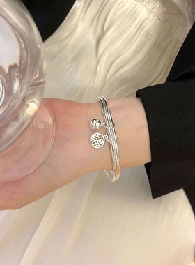 热销手镯福利竹节莲花中式蝴蝶平安ins学生手链简约闺蜜手环