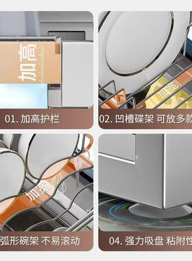 水槽置物架家用厨房多功能水池碗碟架沥水架不锈钢碗架厨具收纳架