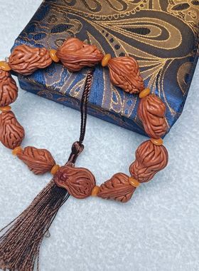 龙纹新品桃核核桃手串手链秦岭精品异形葫芦花生男女白菜桃核文玩