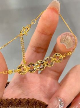 新中式碎冰冰五帝钱手链女时尚高级感手串轻奢气质百搭爆款手饰潮