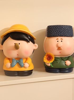 白雪公主高颜值小王子储钱罐大艺术家戴珍珠现代的少女存钱罐摆件