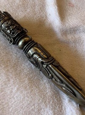 金刚橛尼泊尔手工铁质三面普巴金刚橛杵供具居家摆件金刚杵