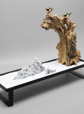 间创意样板房软装摆件微景观现代饰品书房玄关酒柜石新中式客厅沙