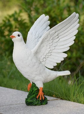 户外花园鸽子雕塑摆件别墅庭院y阳台房顶仿真动物树脂景观装饰小