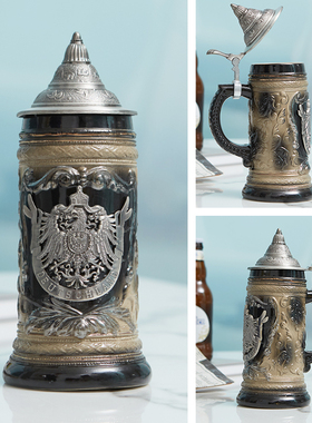 欧式复古创意圣诞礼品德国传统陶瓷啤酒杯酒吧装饰品啤酒节礼品