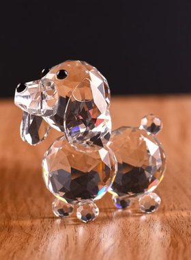 创意水晶小狗摆件十二生肖工艺品女生生日礼物可爱情人节装饰包邮