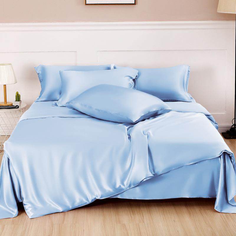 22姆真丝四件套桑蚕丝绸贡缎面床单被套床笠纯色真丝套装床上用品,淘宝优惠券,粉丝福利购,淘宝优惠卷