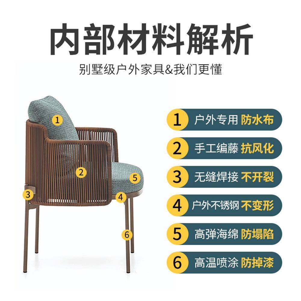 户外桌椅藤编庭院露天花园室外藤椅休闲防晒防水阳台柚木餐桌组合,淘宝优惠券,粉丝福利购,淘宝优惠卷