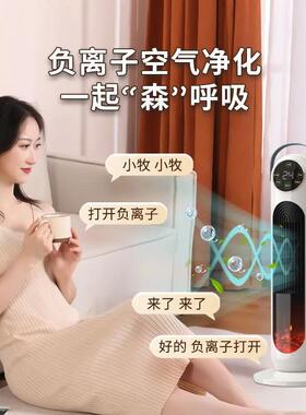速热电暖气办公室家用小型取暖器智能语音仿真火焰山石墨烯暖风机