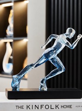 抽象运动跑步人物客厅饰品摆件酒柜电视柜高端大气办公室轻奢高档