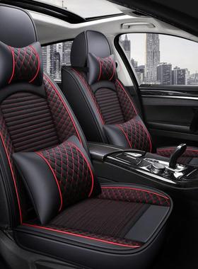 汽车坐垫四季通用新款夏季全包座椅套亚麻布艺小车座垫全包围座套