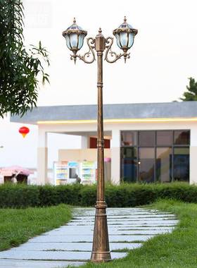 太阳能庭院灯3米户外防水欧式复古花园别墅小区家用led室外高杆灯