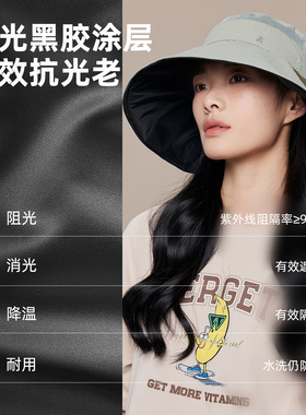 CKRiS黑胶渔夫帽女春夏遮脸护颈
