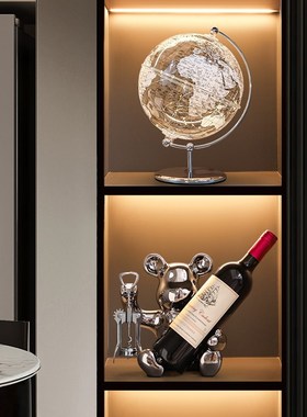 暴力熊红酒架摆件轻奢高档家居客厅餐边柜酒柜装饰品高级感软装