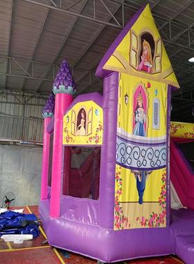 经典小公主充气城堡室内外大型气模垫滑梯家用游乐场蹦床通用跳床