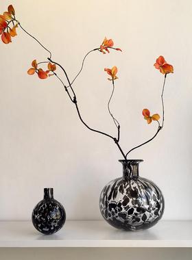 态生活轻奢中古风水晶玻璃花瓶摆件客厅电视柜书房创意家居装饰品