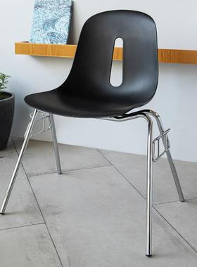 北欧网红餐椅中古设计师家用无扶手椅现代简约办公可叠放靠背椅子