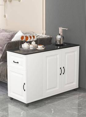 沙发边几边柜侧边扶手柜可移动茶水柜轻奢大理石内嵌烧水壶茶台桌