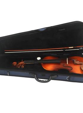 高档小提琴盒4/4小提琴三角盒子湿度计轻便抗压蓝色琴盒小提琴包