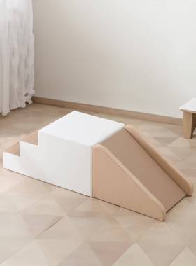 宝宝感统训练攀爬梯早教软体爬滑组合婴儿楼梯室内软包滑梯