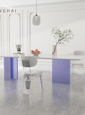 庭海亚克力桌腿悬浮支架餐桌茶几桌脚异形圆柱透明T型支撑脚加工