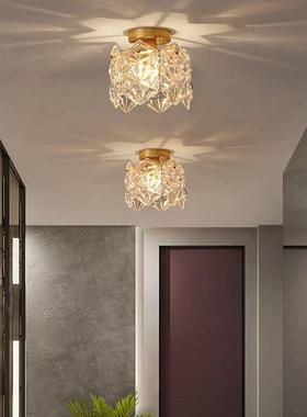 2023年新款北欧现代过道灯走廊玄关阳台创意入户轻奢水晶小吸顶灯