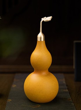 铜葫芦摆件纯黄铜招财福禄胡芦开口空心家居玄关装饰客.厅装饰礼