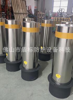盾标防护生产自动液压防护柱304不锈钢手动升降挡车地桩现货