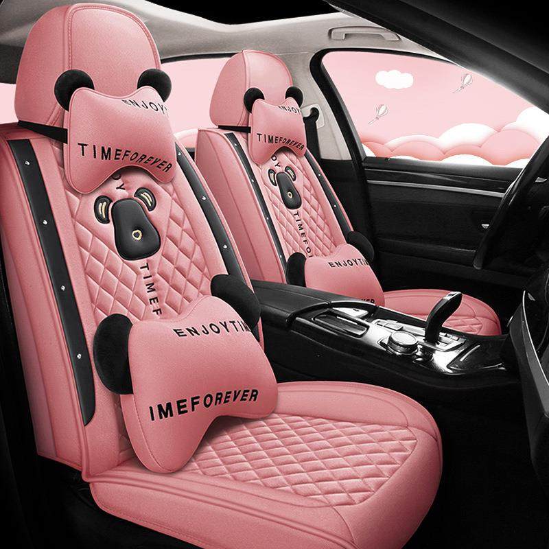四季通用布艺汽车坐垫冬季透气车垫可爱防滑简约卡通棉麻全包座垫,淘宝优惠券,粉丝福利购,淘宝优惠卷